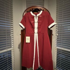JessaKae Scarlet Dress with Ivory Accents